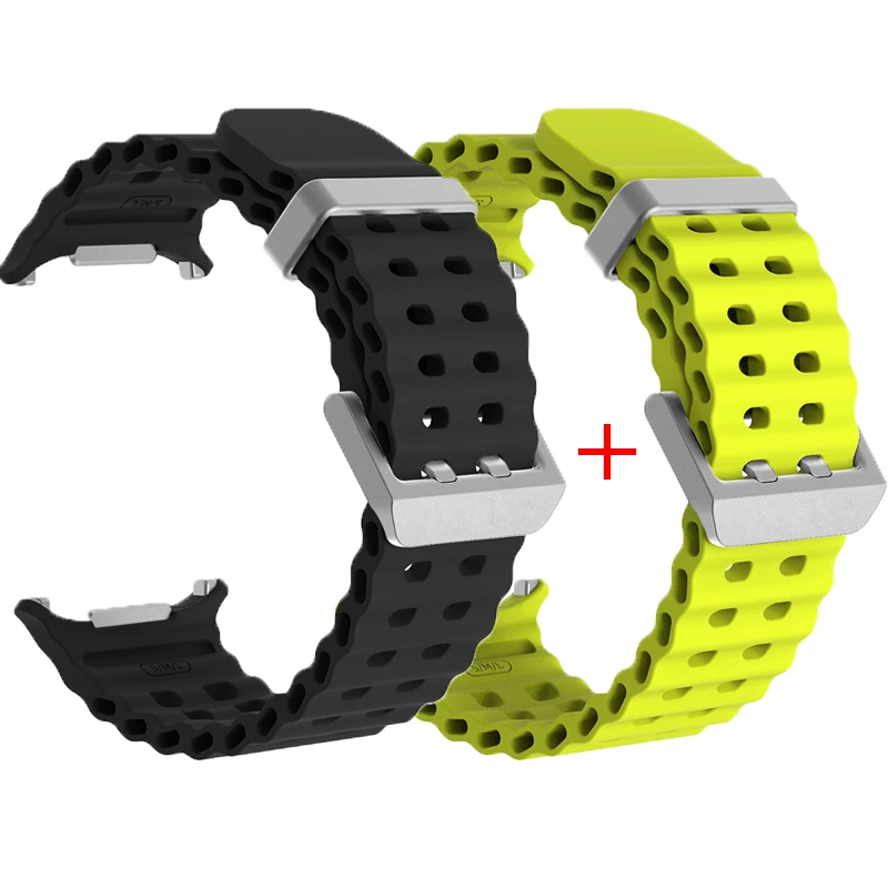 Dual Pack Sports Silicone Marine Band Strap - Premium Accessories