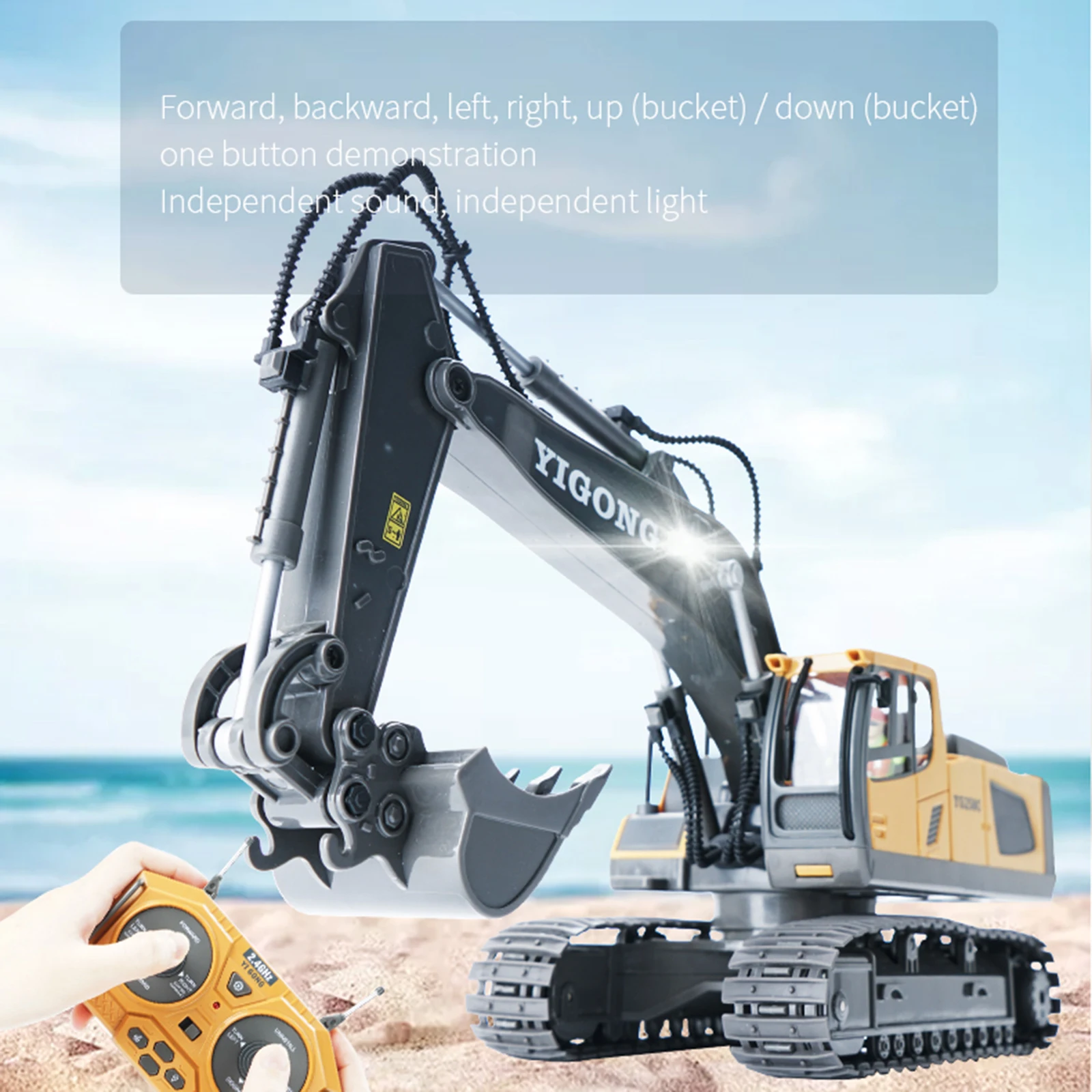 1/20 11CH Crawler 2.4G Wireless Construction RC Cars Toy Remote Control Excavator Kids Children Birthday Gifts 5
