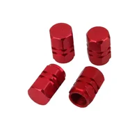 4 Pieces Aluminum Tire Wheel Rims Tire Valve Stem Caps Car Truck Vehicles Motorcycle Bike Chrome Red 5