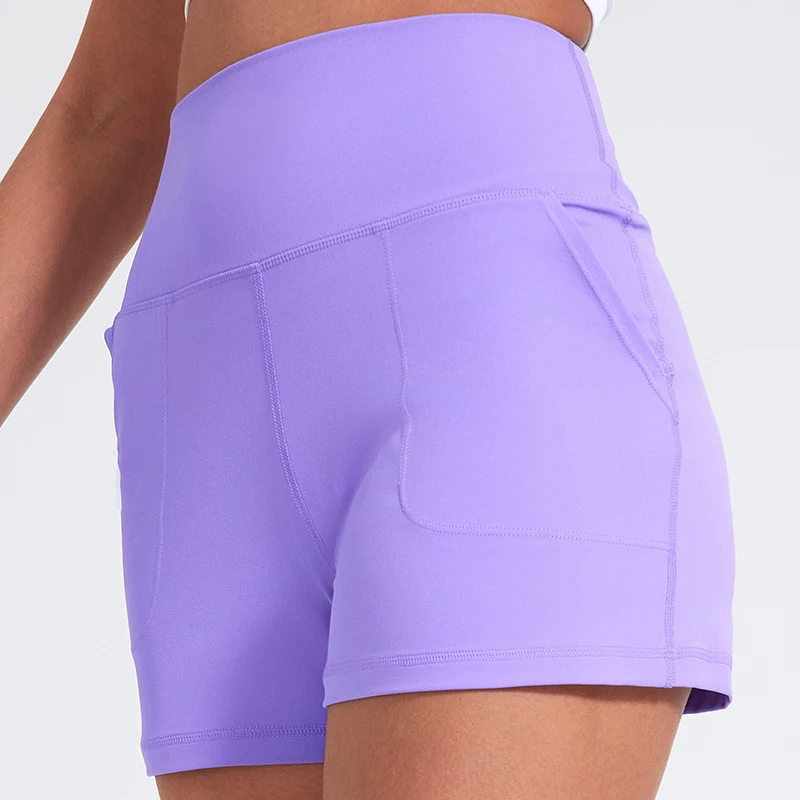 Casual Yoga Running Shorts Pocket High Waist Gym Exercise Running Fitness Tennis Sports