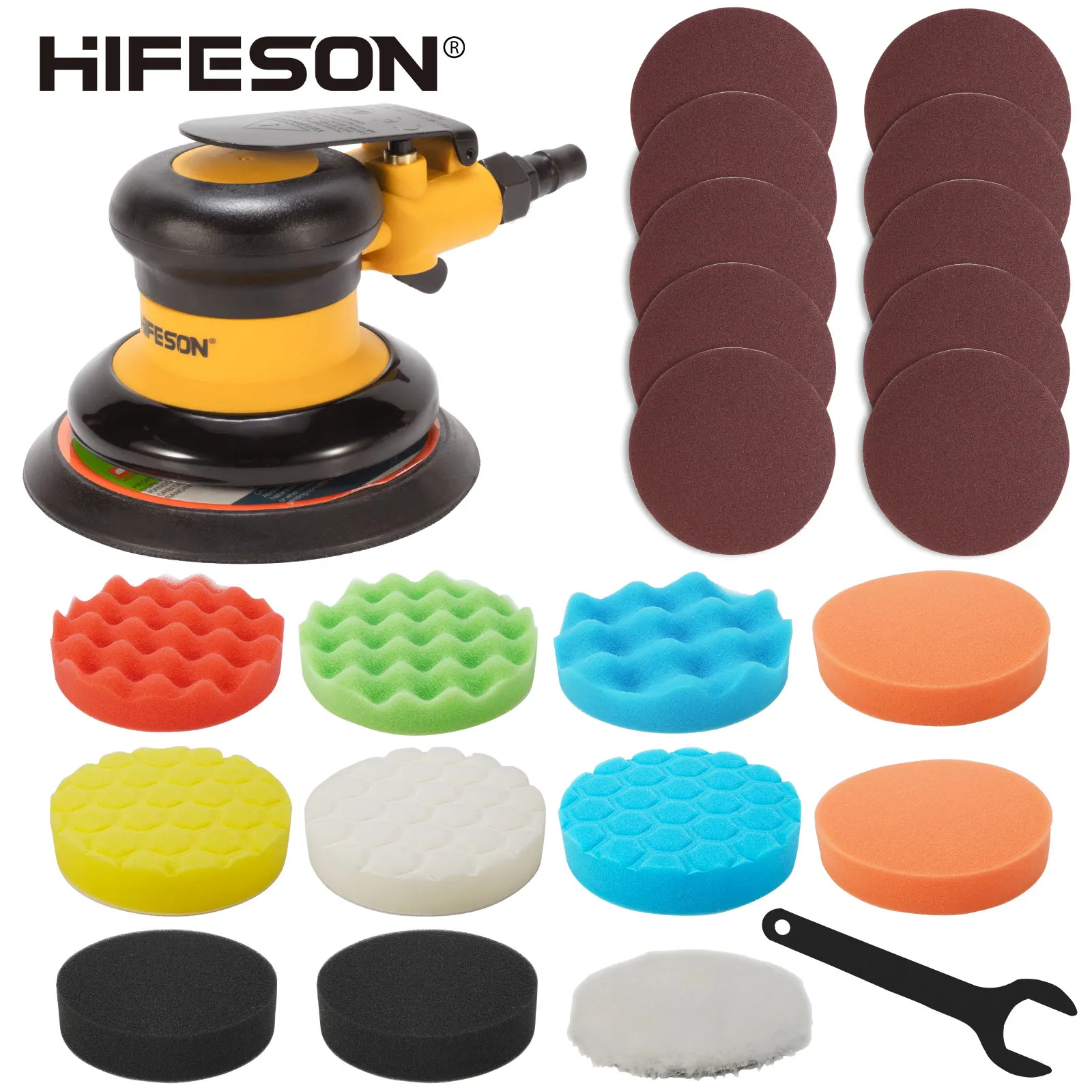 5/6 Inch Pneumatic Air Sander Polisher Tool Polishing Random Orbital