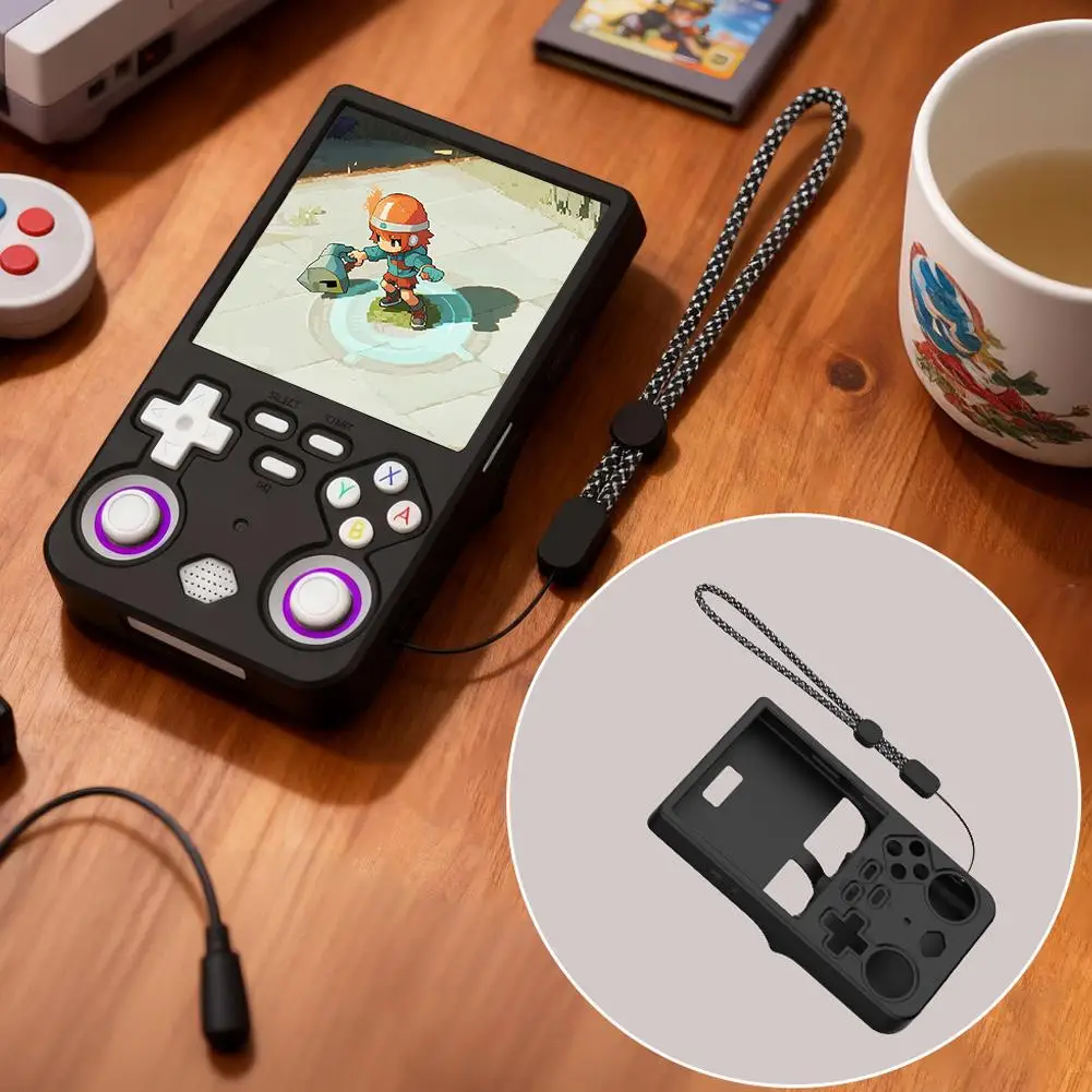 Shockproof Silicone Game Console Protective Case with Lanyard