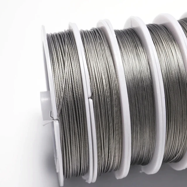 1 Roll/lots 0.3-0.45mm Resistant Strong Line Stainless Steel Wire Tiger  Tail Beading Wire