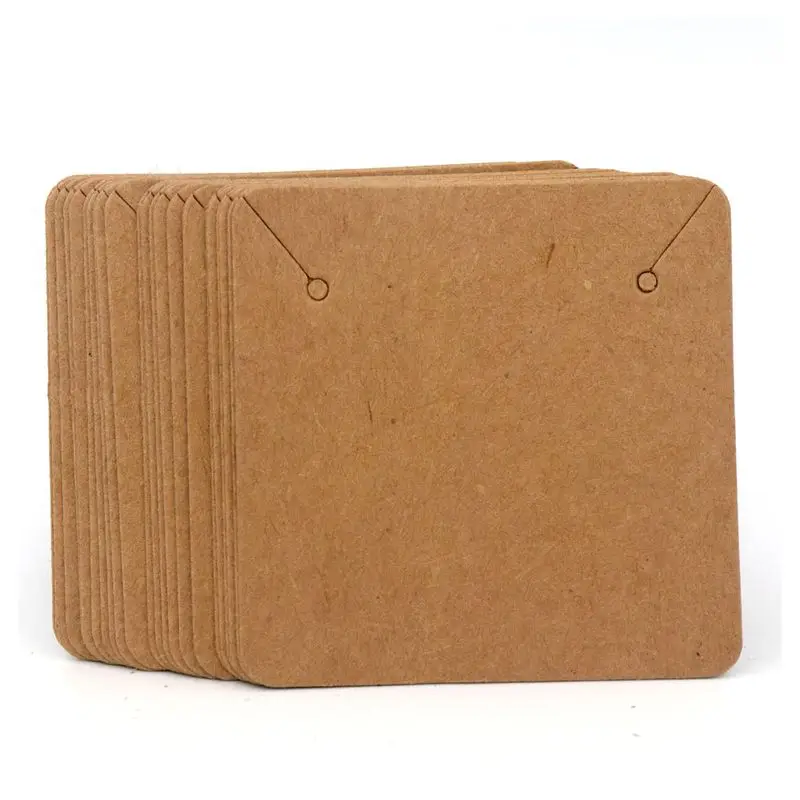 50pcs 5*5cm Colorful Square Blank Kraft Black White Paper Jewelry Necklace Earring Card Label Tags Handmade DIY Accessories jewelry cards