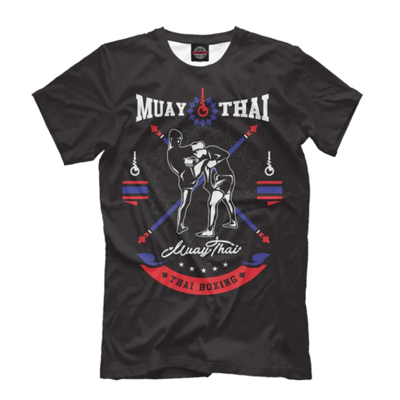 

Muay Thai Graphic T Shirt Men Summer Breathable Quick Dry Tees Running Gym Sport Short Sleeves Outdoor Boxing Wrestling Clothes