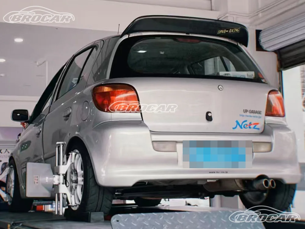 For 2002--2013 Toyota Vitz Echo Yaris SPOON Style High Quality FRP Material Silver or Blue Roof Spoiler Trunk Boot Wing Spoiler 1