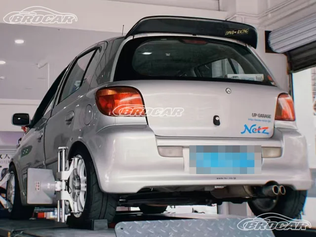 For 2002--2013 Toyota Vitz Echo Yaris SPOON Style High Quality FRP Material Silver or Blue Roof Spoiler Trunk Boot Wing Spoiler 1