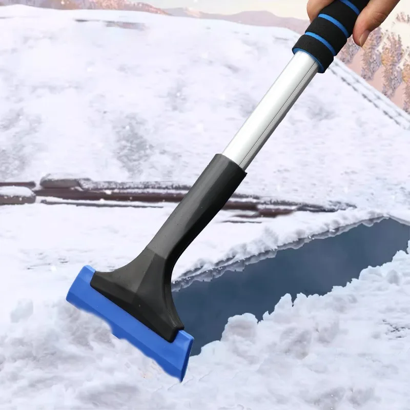 Extendable Aluminum Ice Scraper Snow Brush for Car Windshield Telescopic Extra-long Snow Shovel Deicing Cleaning Tools
