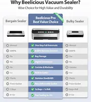 Vacuum Sealer Machine, Beelicious® 85KPA Fully Automatic 8-IN-1 Food Sealer with Bags Storage, Build-in Cutter, Moist Mode 2