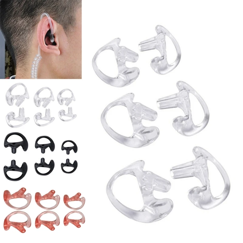 Replacement Earmold Earbud (Left and Right Ear) for Two Way Radio Acoustic Coil Tube Earpiece Open Ear Insert Dropship