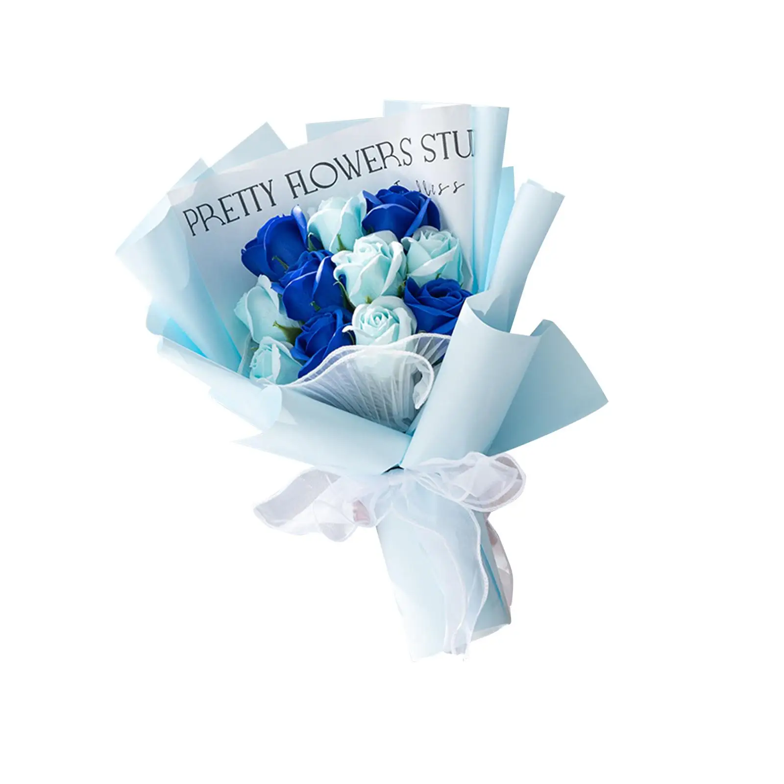 Soap Rose Flower Bouquet Simulated Flowers Ornament for Wedding Mother's Day Gift