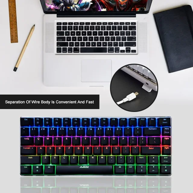 Clavier Gaming Compact Ajazz AK33 – Mécanique Sans Fil, 82 Touches, Windows/PC 2