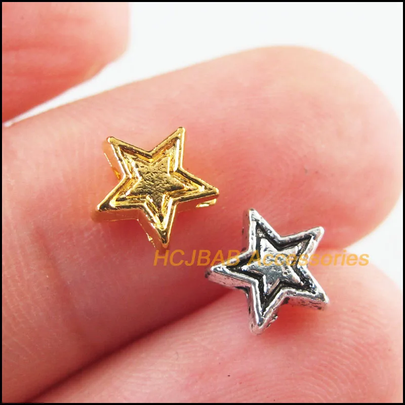 

Fashion 60Pcs Retro Tibetan Silver Tone Gold Color Tiny Star Spacer Beads Charms 7.5mm