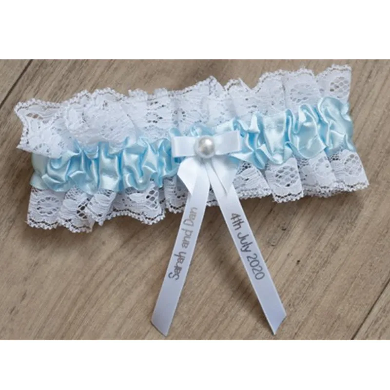 Giarrettiera Da Sposa Elegante - Pizzo Bianco Con Perle Per Matrimonio E Feste
