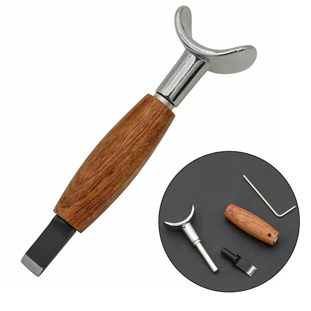 Leather Carving Rotary Tool Handmade DIY Stainless Steel Pear Wood Handle Leather Craft Tool Sets DIY Projects
