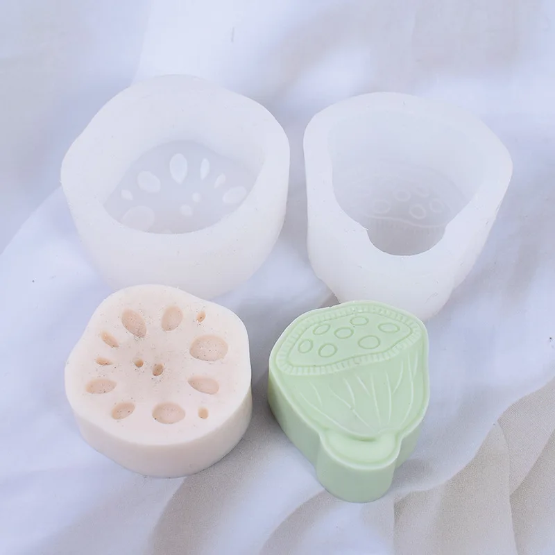 Creative Lotus Flowers Handmade Soap Silicone Molds DIY Leaf Aromatherapy Plaster Gypsum Crafts Mold for Car Decoration