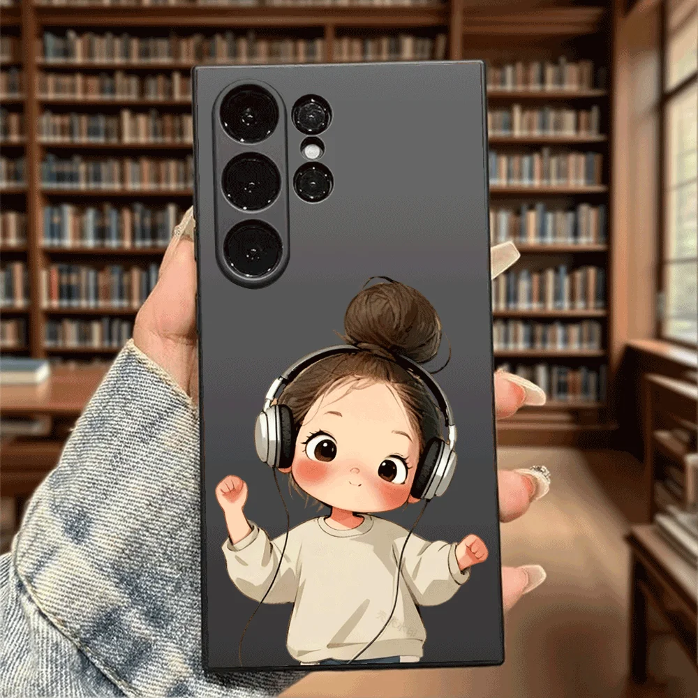Chic Dancing Headphones Design Slim Shockproof TPU Case