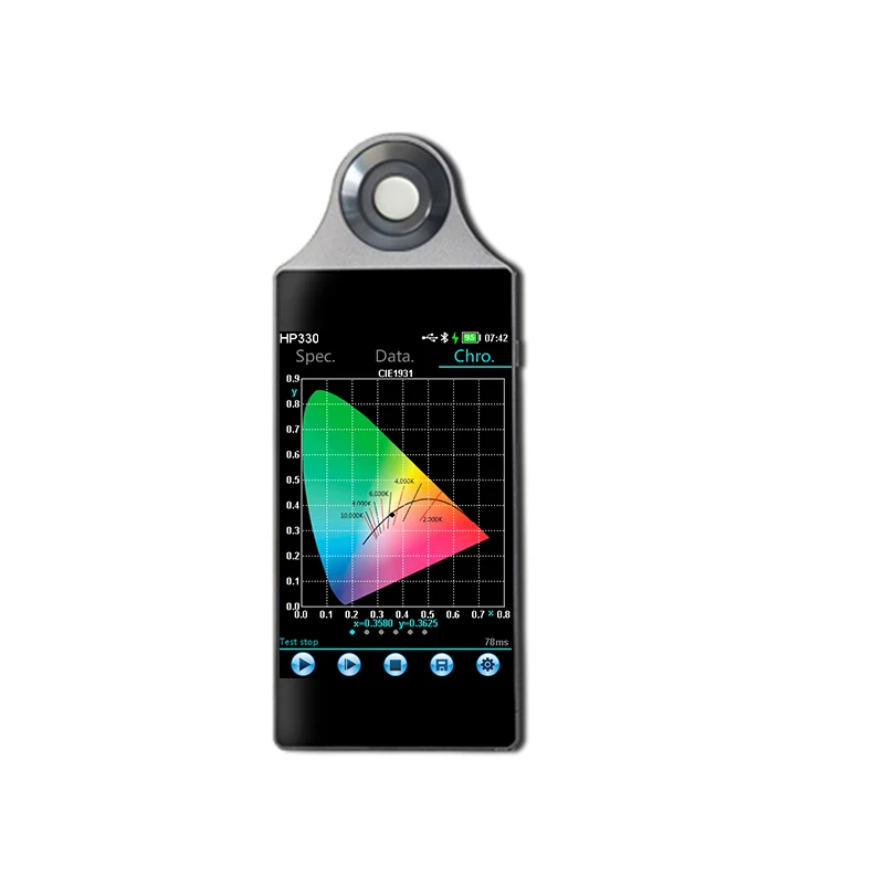 Spectral illuminance meter Spectrum irradiation color temperature index  tester HP330 light spectrometer 380-780 nm images - 6