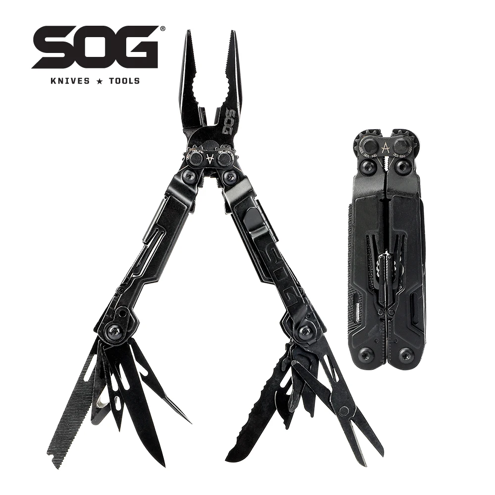 SOG PowerPint 18 in 1 미니 멀티툴(펜치 포함) 포켓 나이프 접이식 다기능 수공구 EDC 생존 캠핑 용품