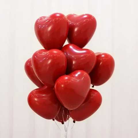 

10 inch matt heart shaped pomegranate red latex balloon Ruby Red balloon wedding lover proposal wedding party decoration
