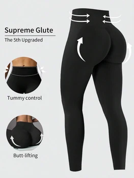 Womens Daily Athletic High Waist Skinny Leggings Tummy Control Hip Lifting Stretch Pants For Yoga Fitness Running Cycling