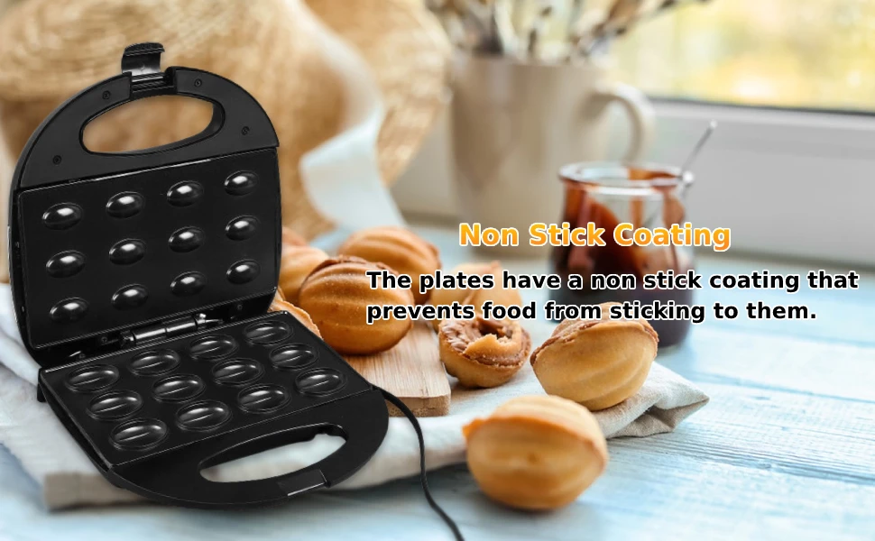 Description Picture 3 of itemMini Electric Nut Making Machine Frying Pan Cake Breakfast Machine, Home Sandwich Walnut Cake Machine Kitchen Baking