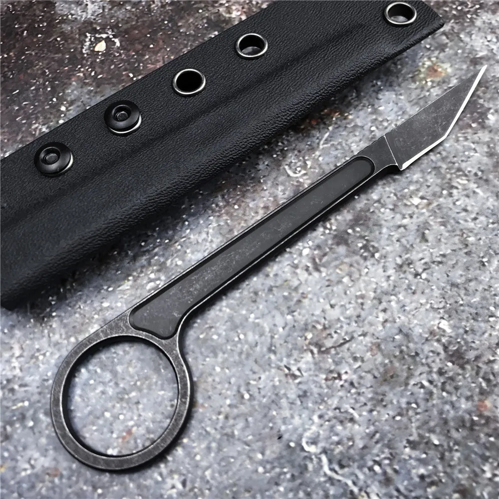 Outdoor Mini Neck Knife Fixed Blade EDC Hunting Knife with K Sheath Keychain Tactical Survival Pokcet Knives Camping Rescue Tool - ztechknives.uk