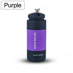 Compact USB Rechargeable LED Pocket Keychain Flashlight - Waterproof and Portable (Purple)