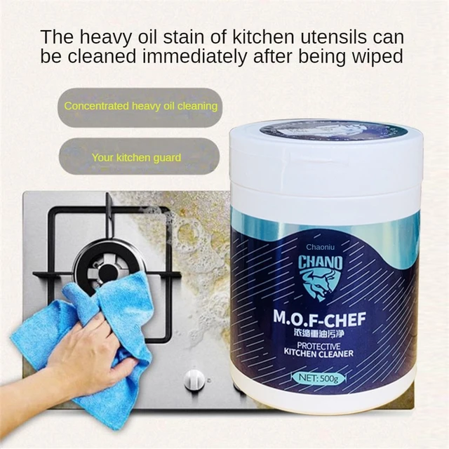 Mof Chef Cleaner Powder,Mof Chef Protective Kitchen Cleaner Powder,Foaming  Heavy Oil Stain Cleaner,Stubborn Grease & Grime Remover Bubble Spray,All