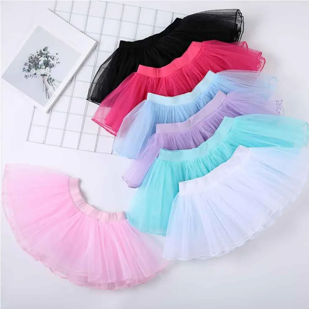 

Baby Girls Mini Tutu Skirts Party Fluffy Tulle Dress Stage Pettiskirt Ballet Dancewear Clothing Accessories for Children 2-8Y