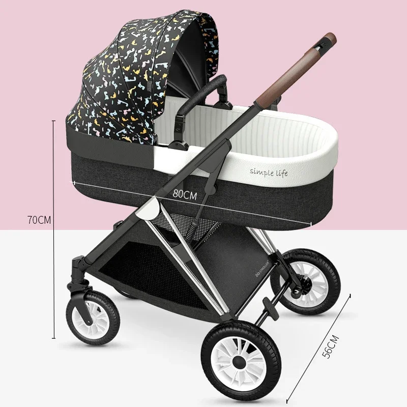Baby Stroller 3 In1 Travel Folding Car Seat Pram