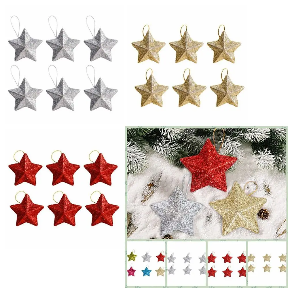 Star Hanging Pendant 3D Five-pointed Star Christmas Tree Decorations For Holiday Wedding Party Home Xmas Gifts