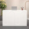 Reception Desk for Small Spaces, Modern Retail Counter Checkout, Front Counter Desk with Lockable Drawer, for Lobby,Beauty Salon 1
