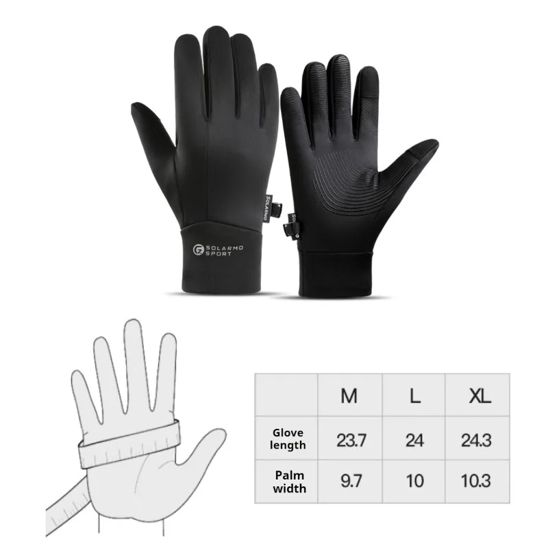 2025 New Cycling Gloves Men Women Winter Anti Slip Touch Screen With Fleece Outdoor Hiking Running Warm Riding Gloves