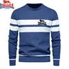 Embroidered LONSDALE Mens Boys Winter Stripe Sweater Thick Warm Pullovers Men's O-neck Basic Casual Slim Comfortable Sweaters 1