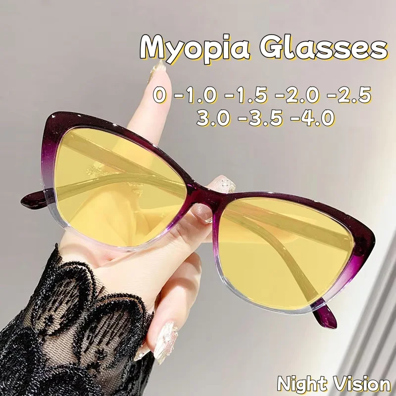 Retro Polygonal Night Vision Mirror Anti Blue Light Myopia Glasses Computer and Mobile Phone Eye Protection Myopia Glasses