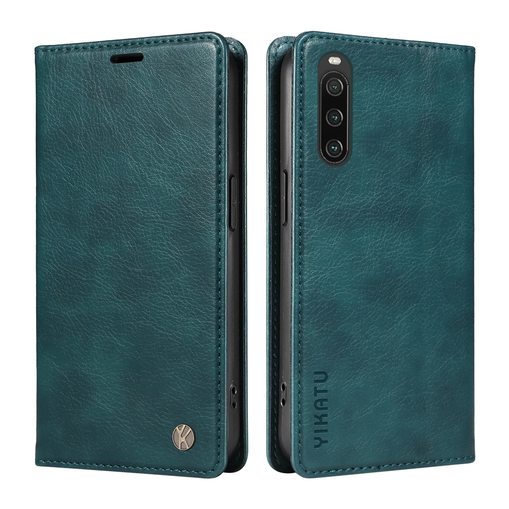 Premium Litchi Stria Leather Magnetic Wallet Flip Case