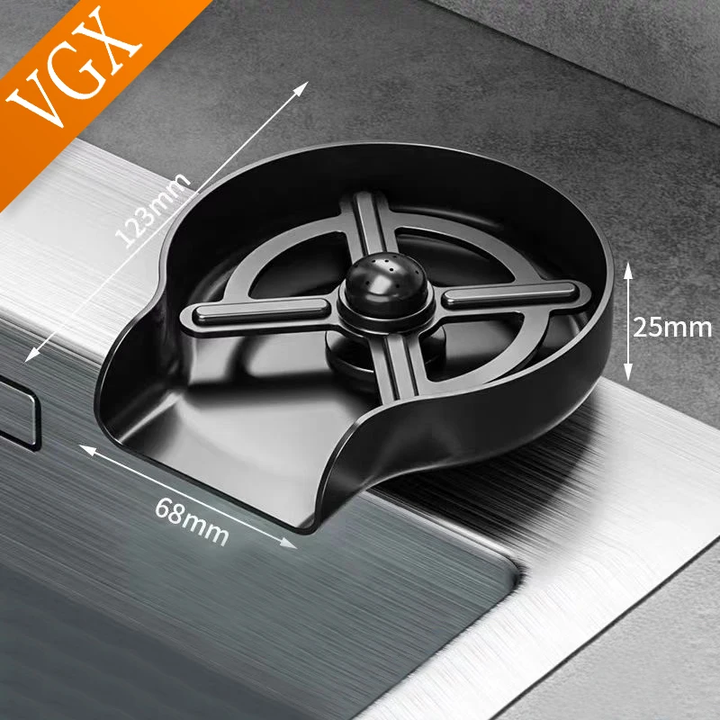 VGX อัตโนมัติถ้วยเครื่องซักผ้า Rinser ถ้วยแก้วเครื่องซักผ้าบาร์เบียร์นมชาถ้วยทําความสะอาดก๊อกน้ําสแตนเลส 304 อุปกรณ์ครัว 1