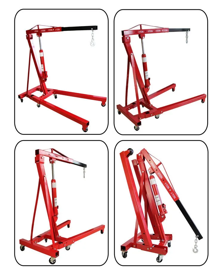 High Load-bearing 2T Engine Crane Car Engine Handling and Maintenance Crane with Flipping Frame Stand