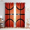 Flame Basketball Sports 3D Printed Curtains Bedroom Living Room Kitchen Decorative Curtains Home Decor 2 Pieces 2