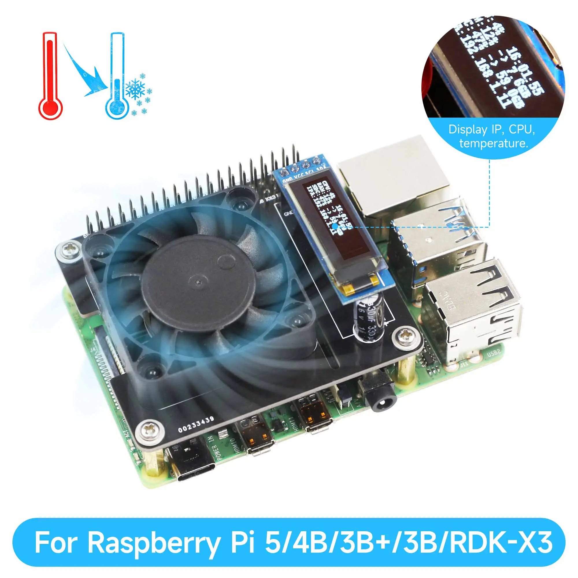 RaspberryPi5GPIOExpanstionBoardRGBCoolingFanHATIntelligent