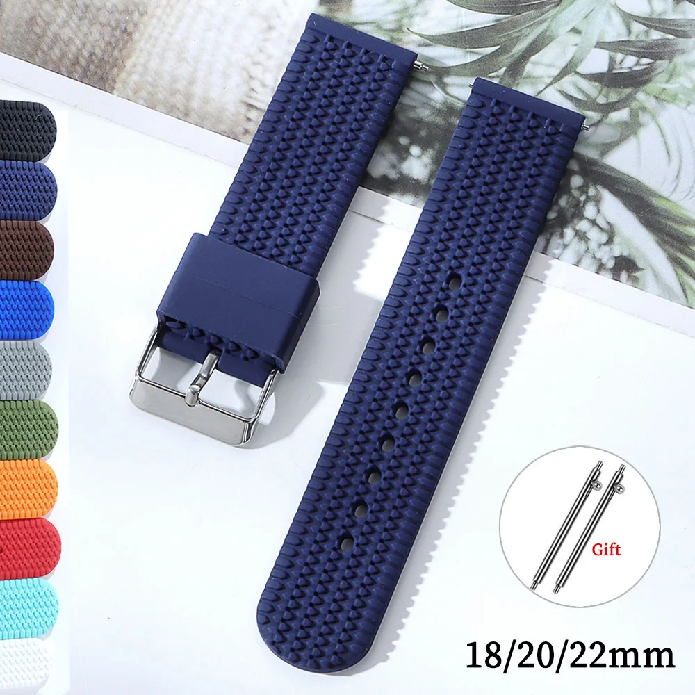 Silicone Quick Release Watch Strap - Soft Sport Waterproof Rubber Wristband Accessory
