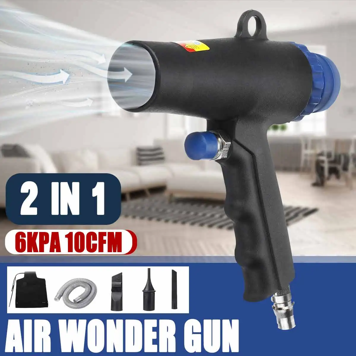2in1 High Pressure Air Duster Compressor Car Vacuum CleanerBlow Suction
