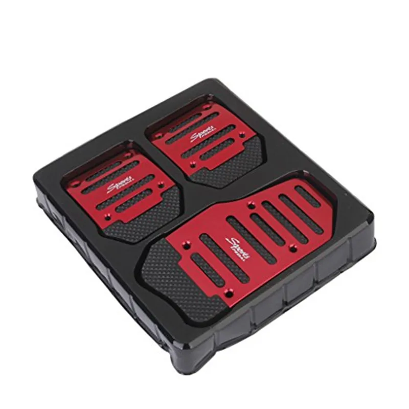 Universal Racing Manual Non-Slip Foot Pedal Pad Cover Aluminum Automatic Gear Brake Accelerator Car Interior Accessories 3Pcs