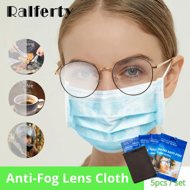 Ralferty-Lingettes anti-buée réutilisables, nettoyeur de lunettes