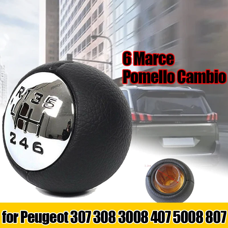 Auto Manual Gear Knob Car Gear Shift Knob 5 Speed 6 Speed Interior Parts For Peugeot 307 308 3008 407 5008 807 car shift gear cover