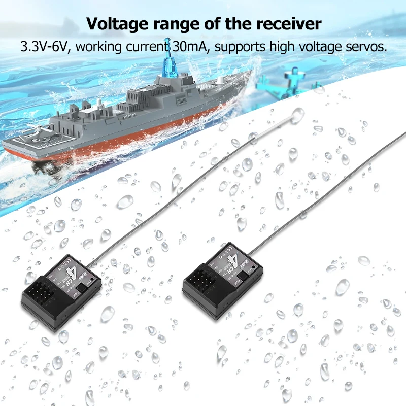 Récepteur 2.4G pour voiture RC, bateau, char, connecté à un servo, démonstration de la haute réactivité.