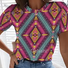 

Abstract Geometry T-shirts Regular Graphics 3d Printed T Shirt Women O-Neck Tees Tops Short-sleeve y2k Clothes Oversized Tshirt