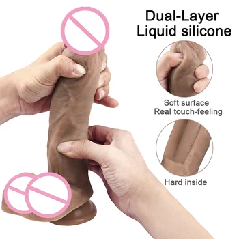 Soft Big Dildo With Strapon Silicone For Women Sex Toys Adults 18 Consolador Para Mujer Penis Realistic Dick Female Erotic Cock 2