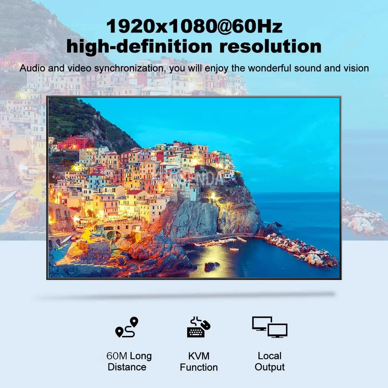 60M HDMI KVM Extender over Cat5/6 Ethernet Cable 1080P HDMI USB KVM RJ45 LAN Extender Support Keyboard Mouse For PC NVR Monitor hdmi extender